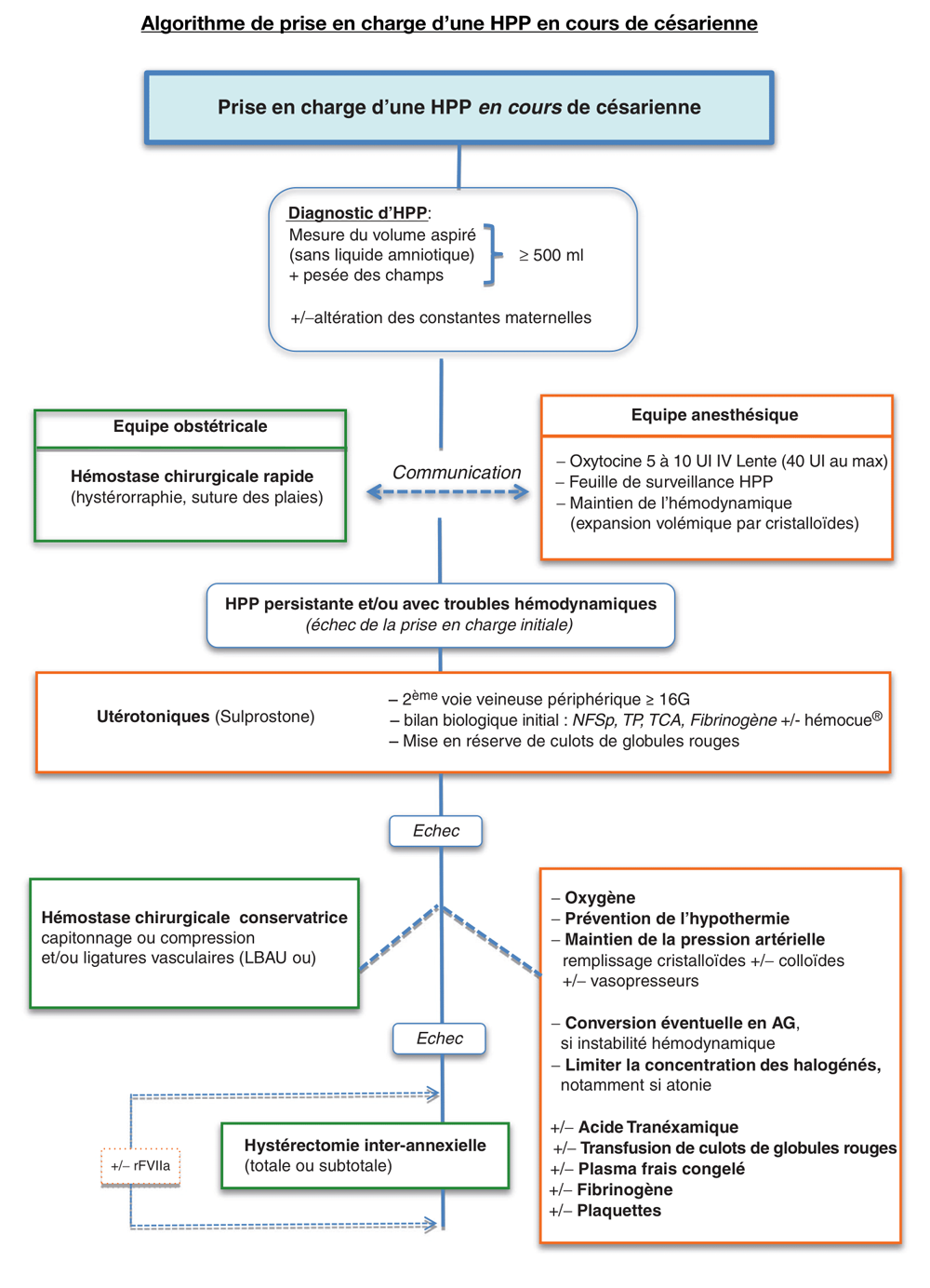 Algorithme de prise en charge d'une HPP en cours de césarienne